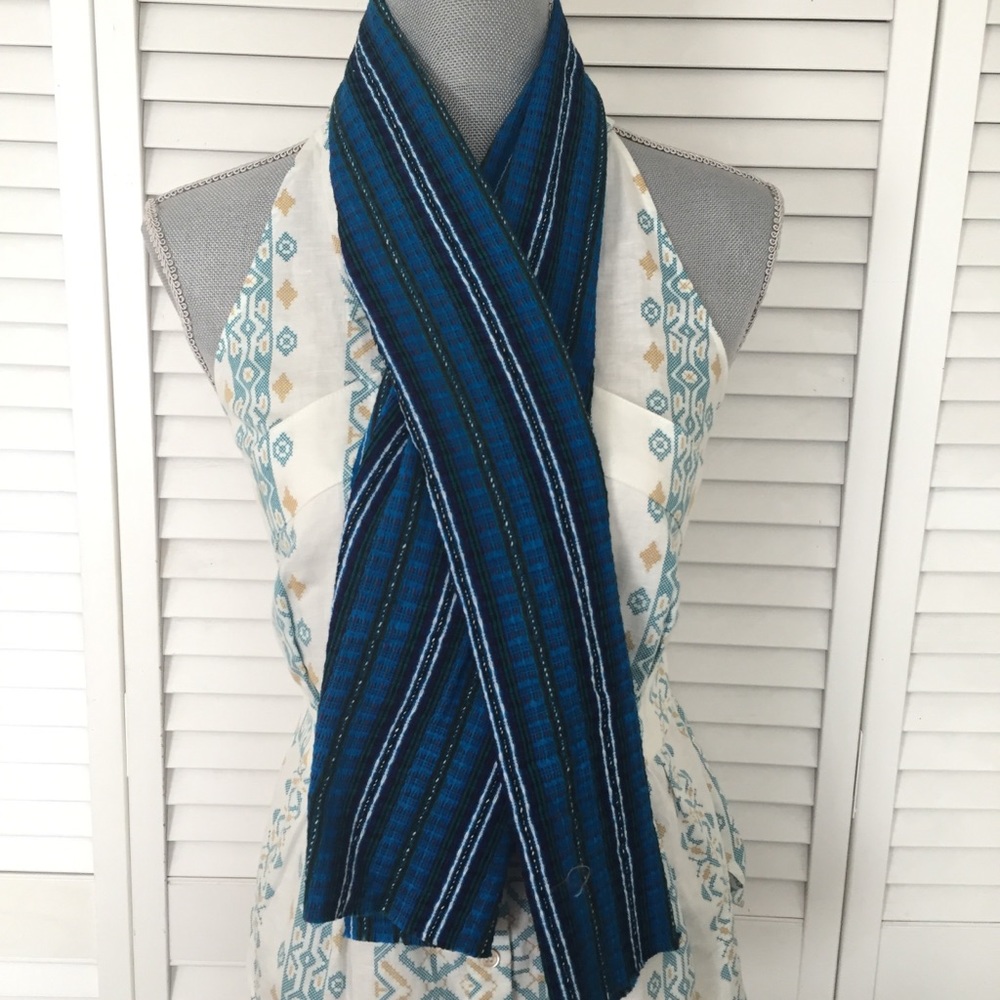 Blue Knit Scarf