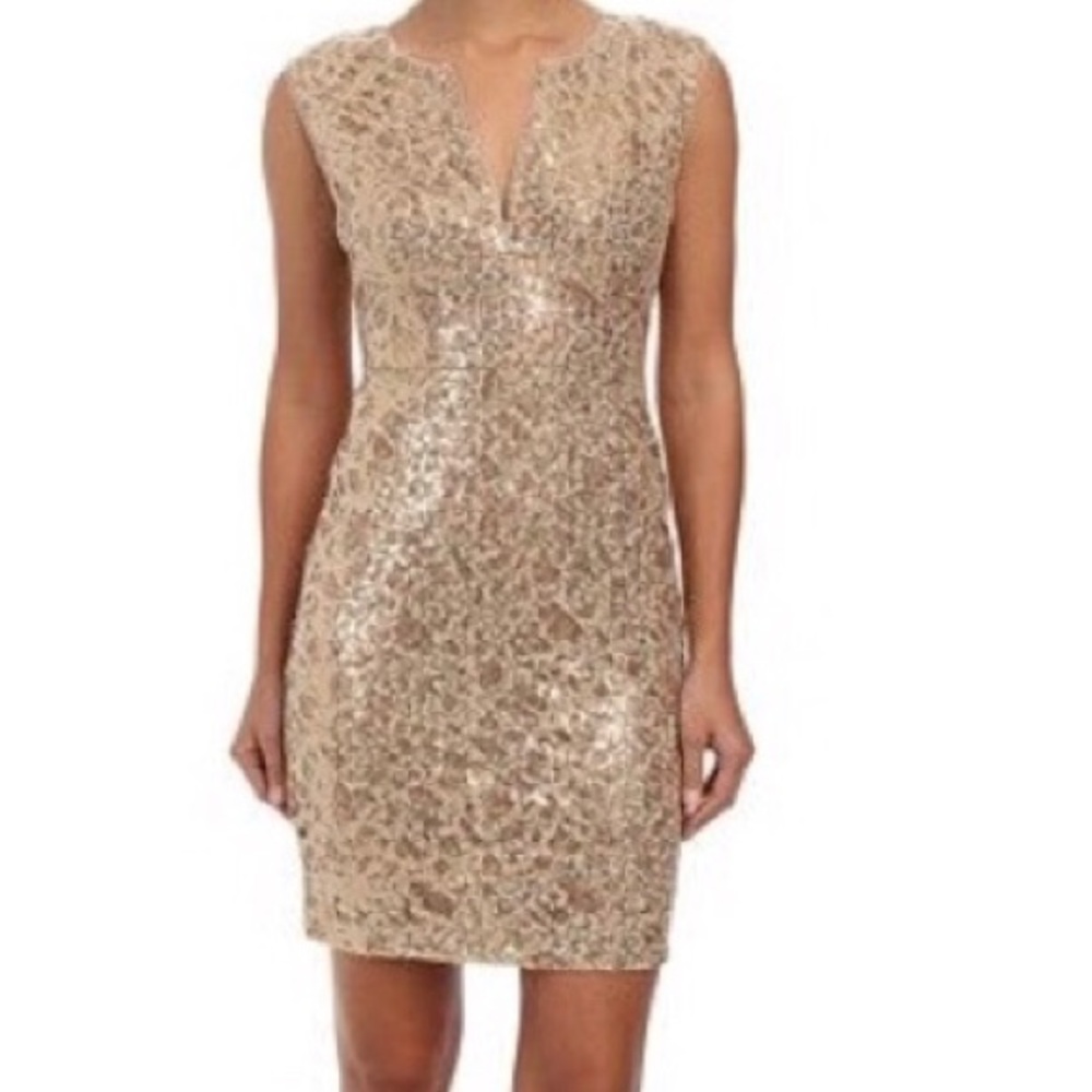 Super sexy BCBG gold sequins dress!