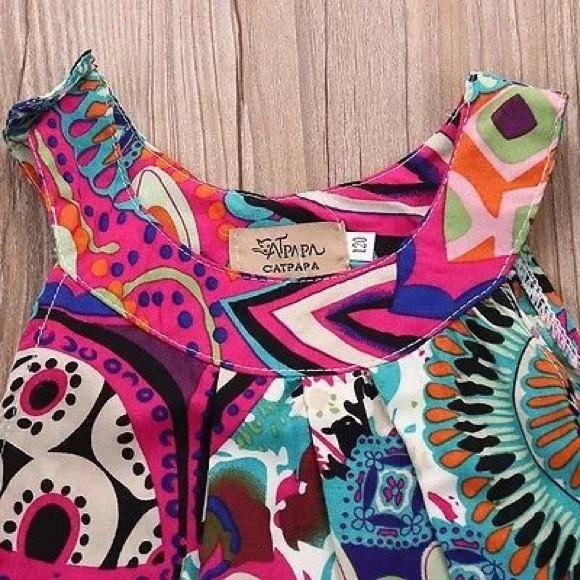 HP🏆 Baby Hippie bohemian 60’s print dress🌈 - Picture 2 of 4