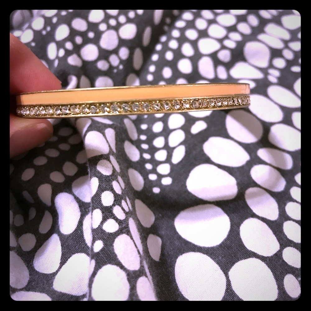 Lia Sophia beige and diamond bracelet bangle