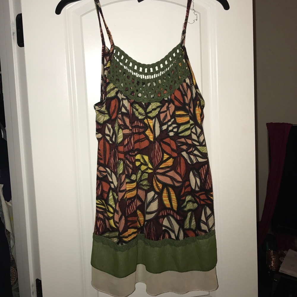 Knitted front spaghetti strap shirt