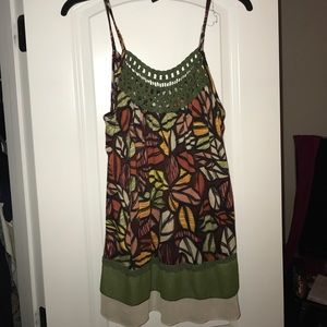 Knitted front spaghetti strap shirt