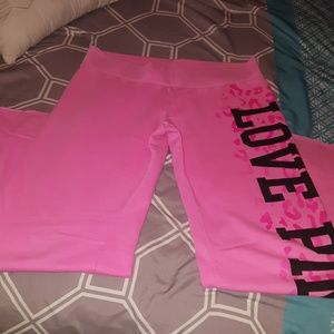 Victoria Secret large hot pink sweats