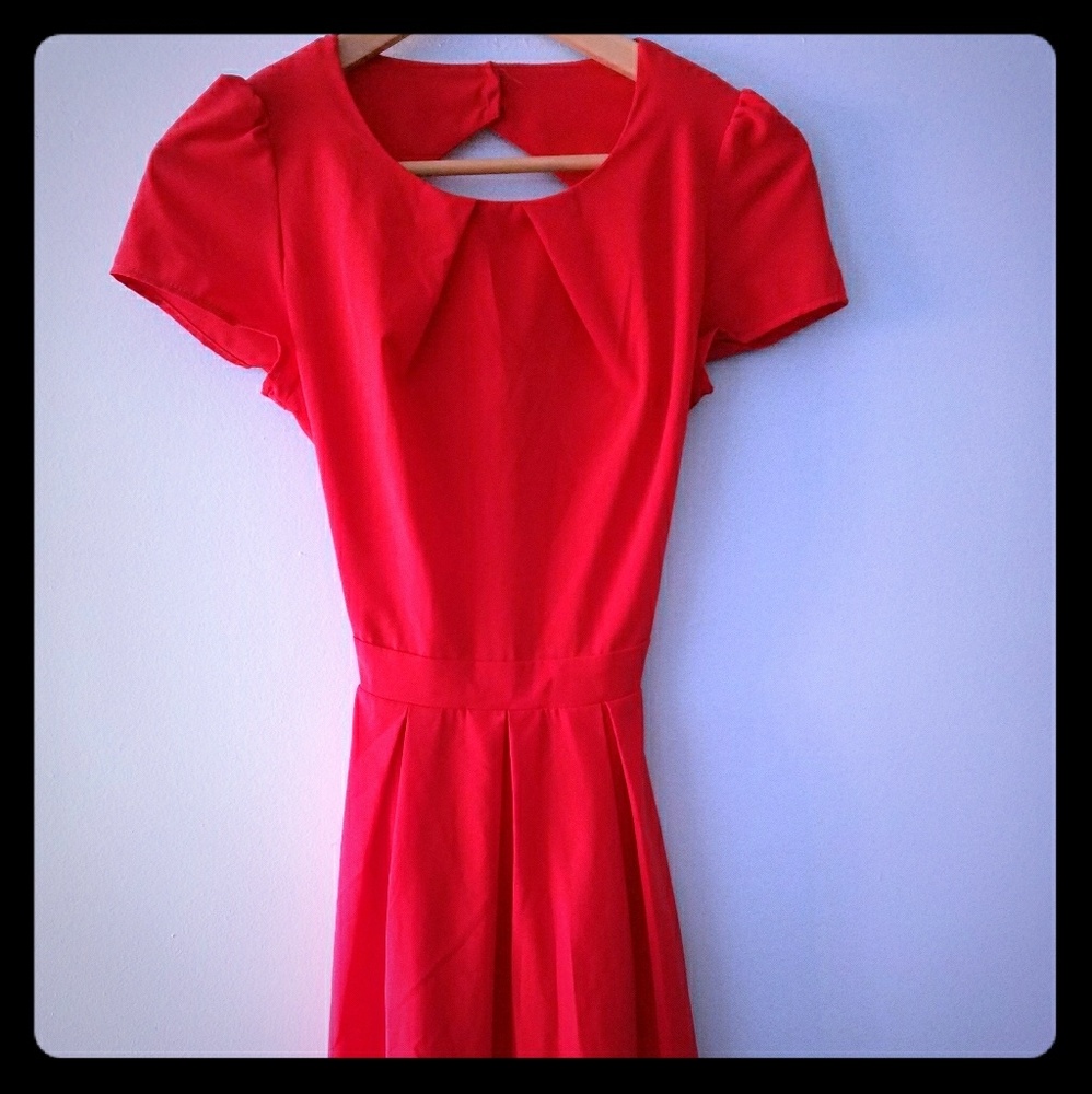 Adorable Fit & Flare Red Party Dress