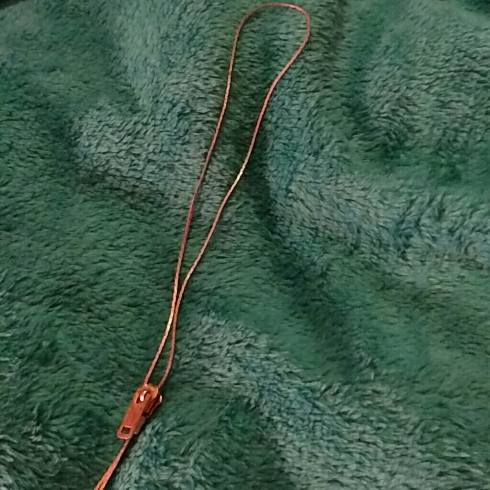 Vintage silver zipper lariat necklace