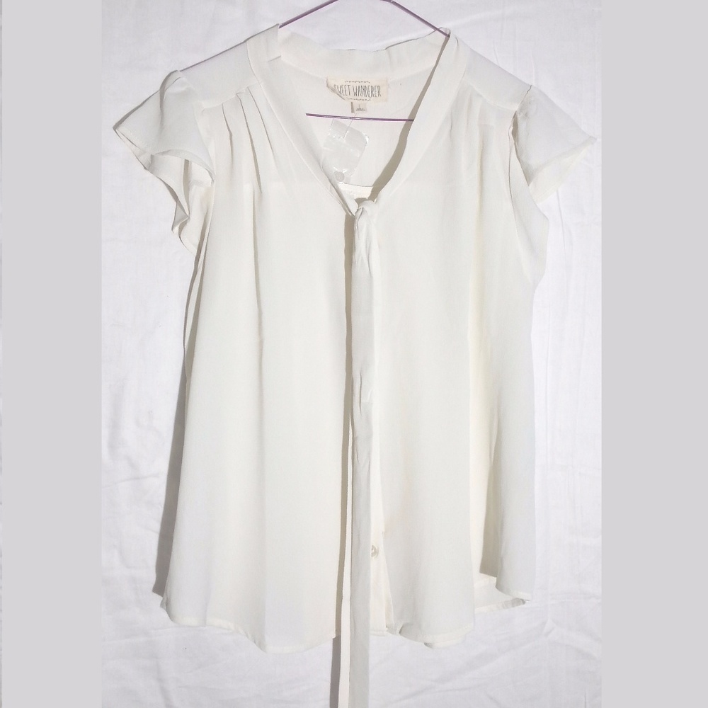 White/Cream layering blouse for under sweaters New