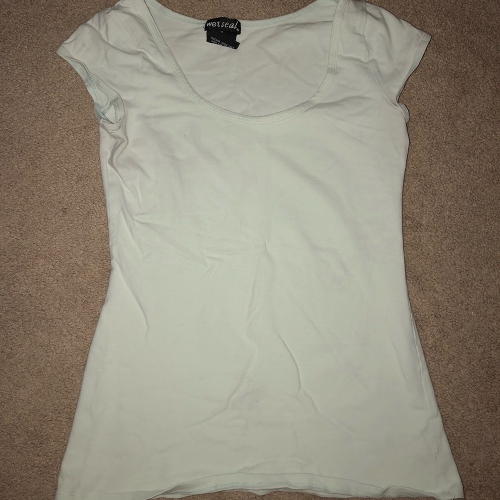 Very pale mint color tee