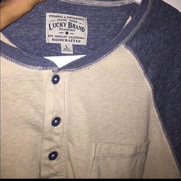 Lucky Brand short sleeve henley size L - Picture 2 of 3