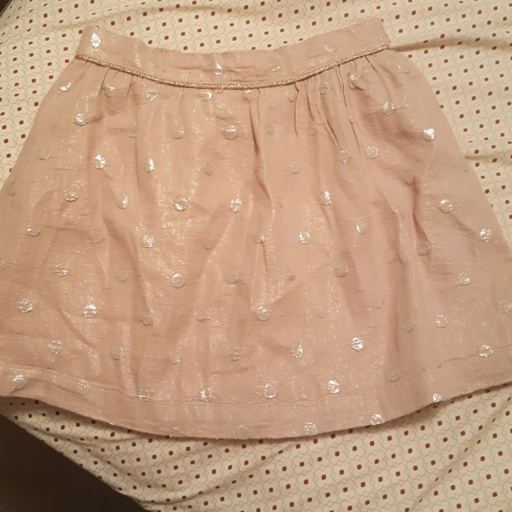 rose skirt with gold dots