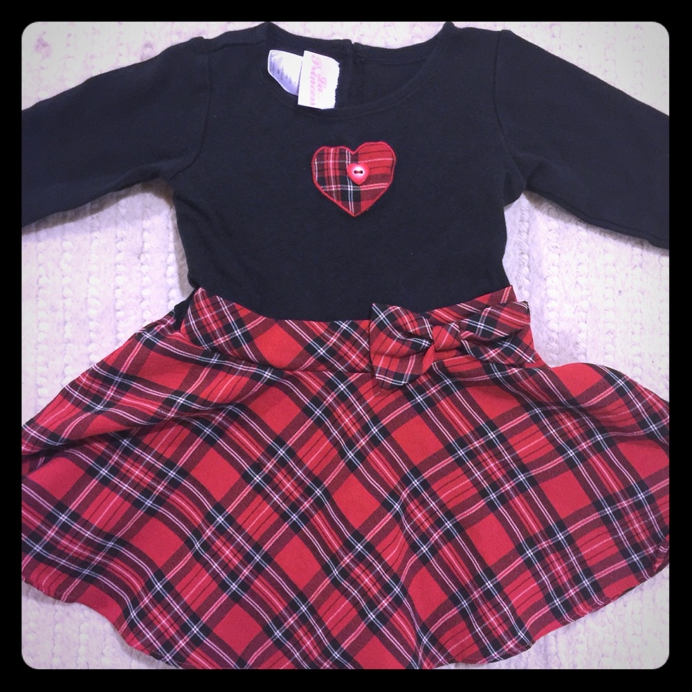 18 month La Princess red plaid holiday dress
