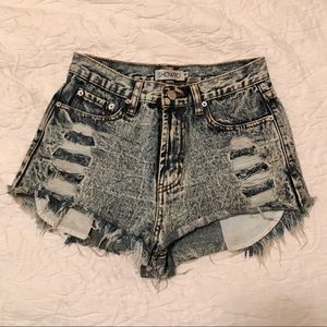 Showpo Distressed Denim High Waisted Shorts