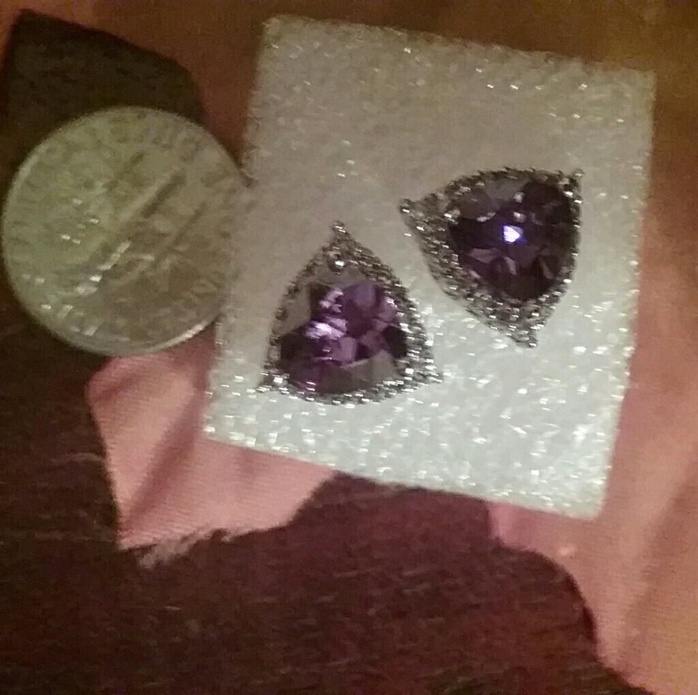 Beautiful Amethyst and CZ earrings