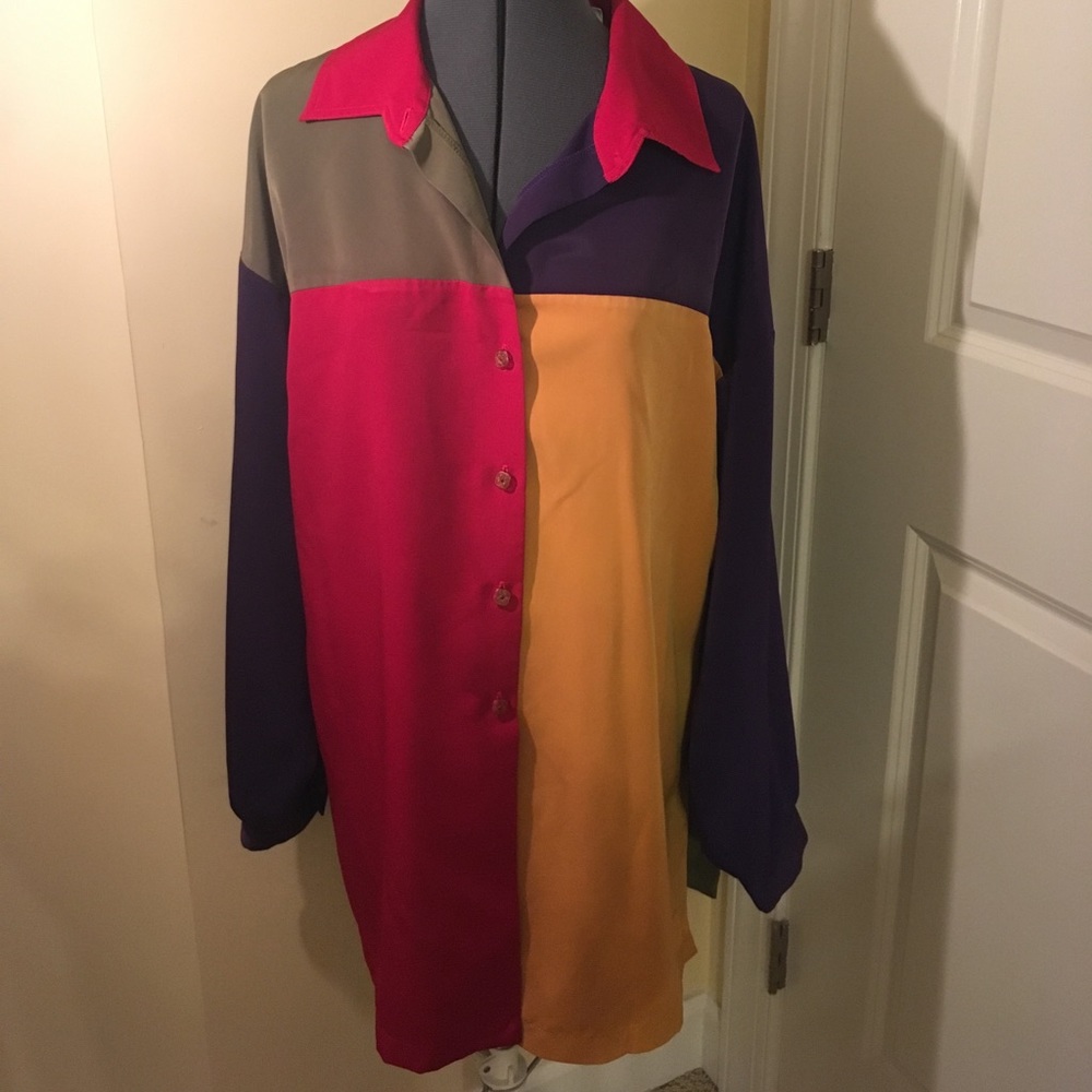 Vintage Colorblock Oversized Top