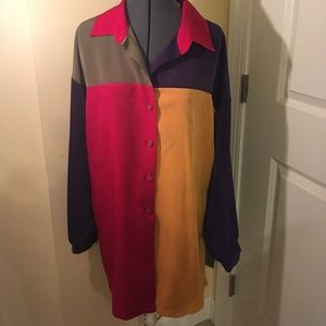 Vintage Colorblock Oversized Top