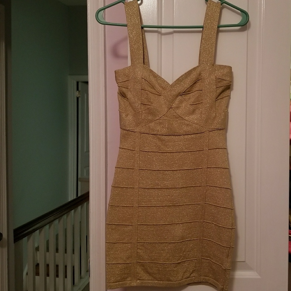 Forever 21 gold metallic dress small S