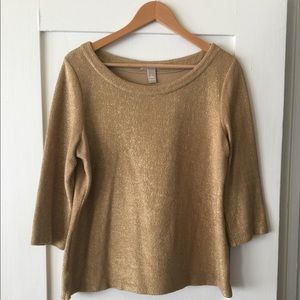 Banana Republic Shimmer Gold Sweater (Size L)