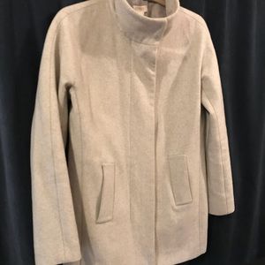 JCrew lightweight wool grey funnel coat
