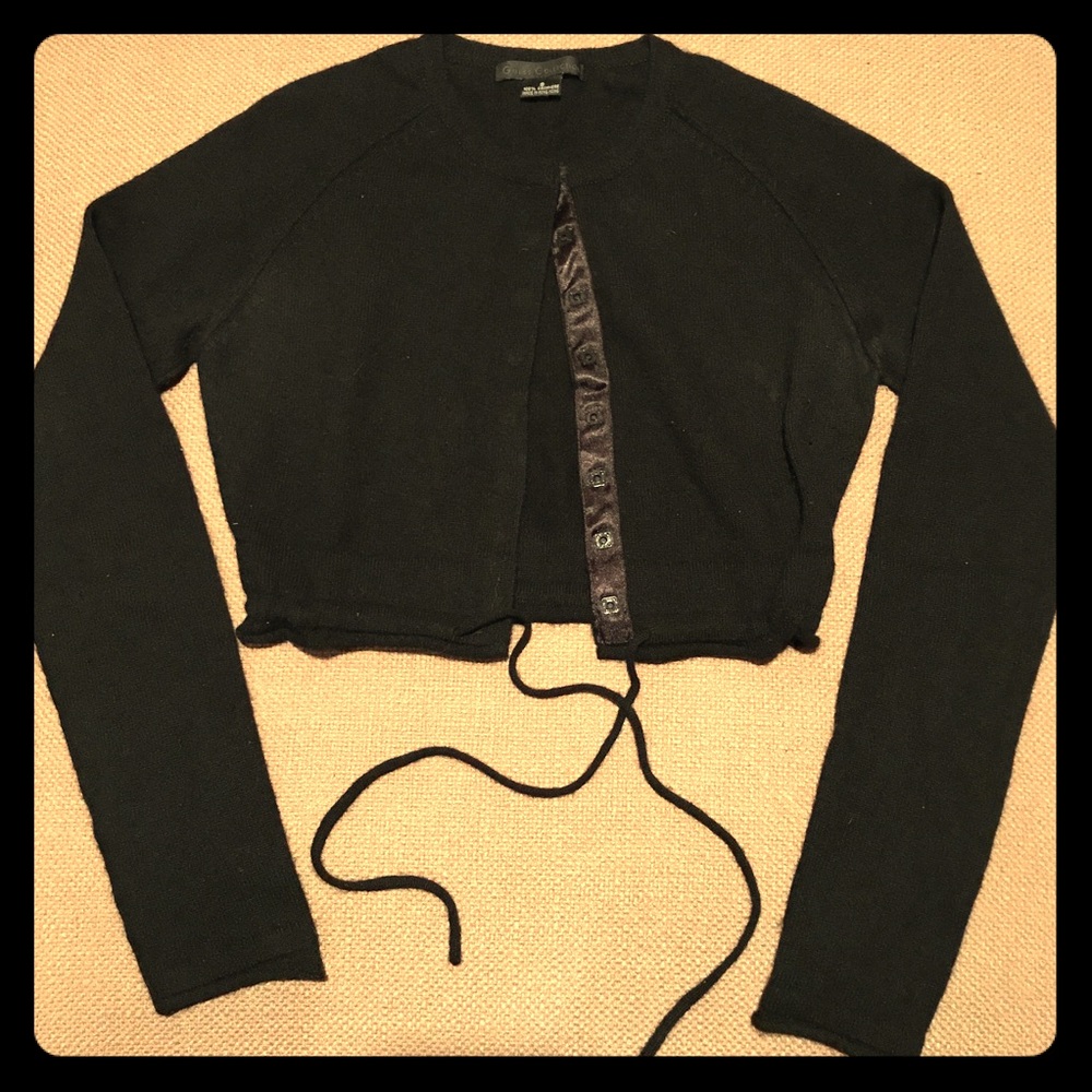 GUESS BLACK SHORT CARDIGAN