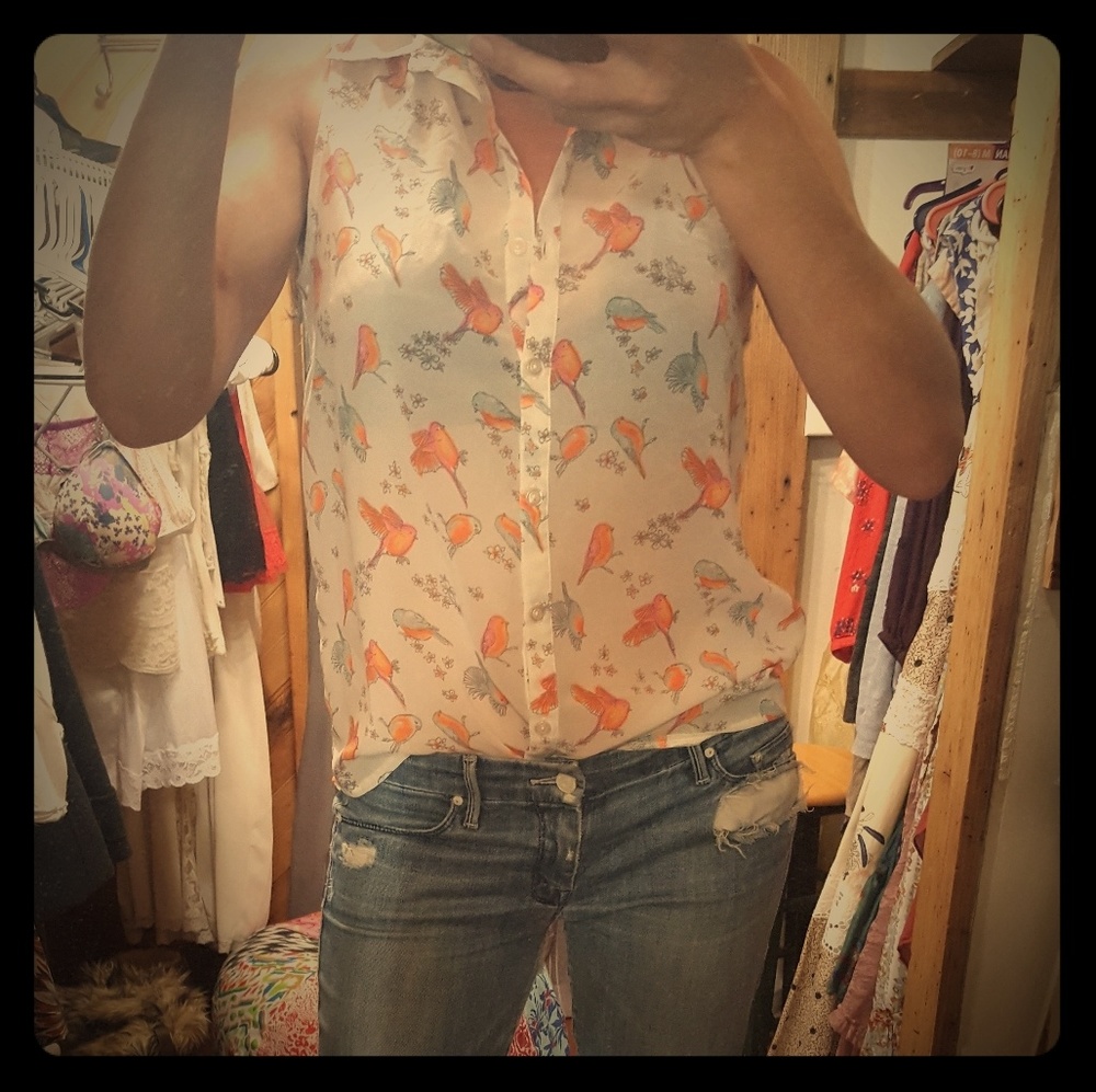 Size Medium Birdie Button Down Blouse