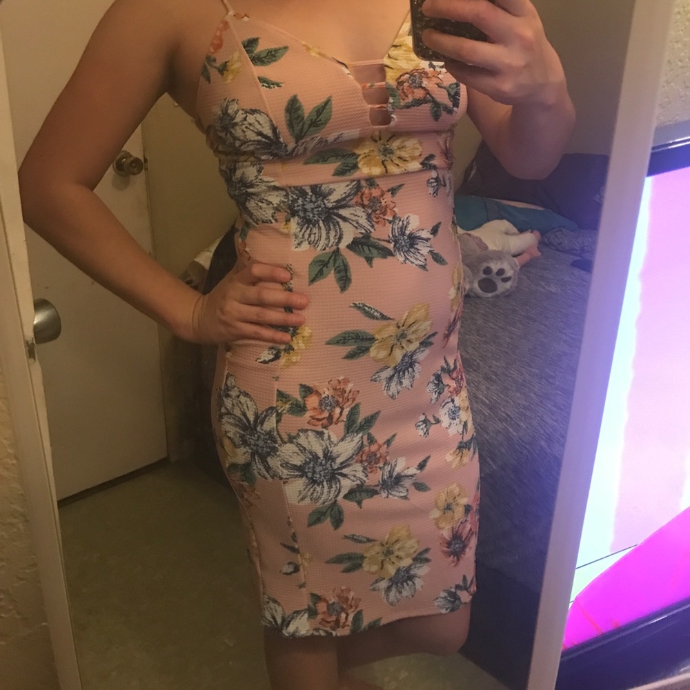 Floral body con dress