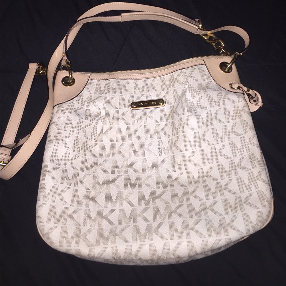 Large White Michael Kors Crossbody