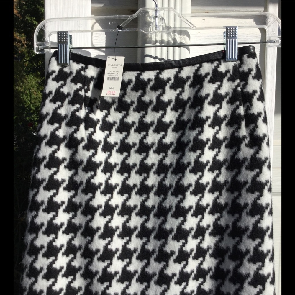 NWT Talbots Black & White Houndstooth Wool Lined - Picture 4 of 7
