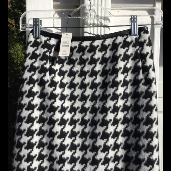 NWT Talbots Black & White Houndstooth Wool Lined - Picture 4 of 7