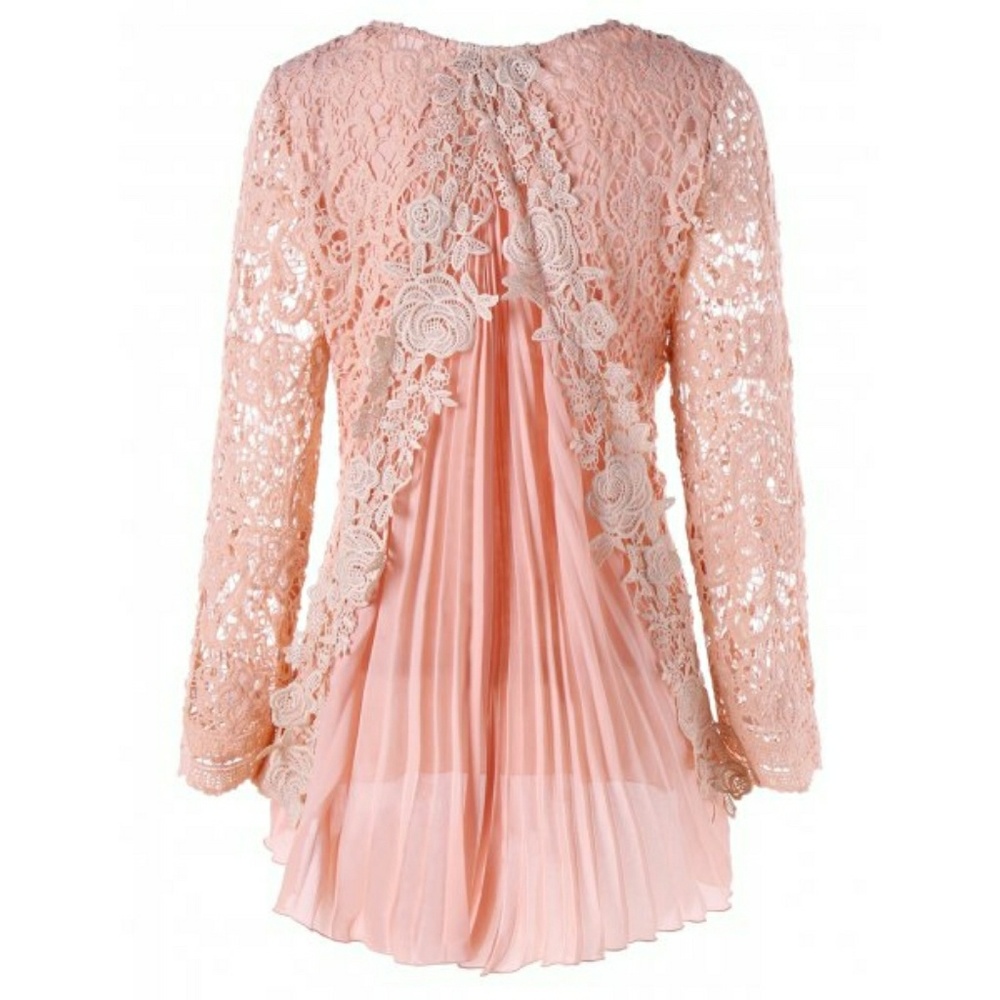 Plus Size High Low Pleated Lace Mini Dress - Pink
