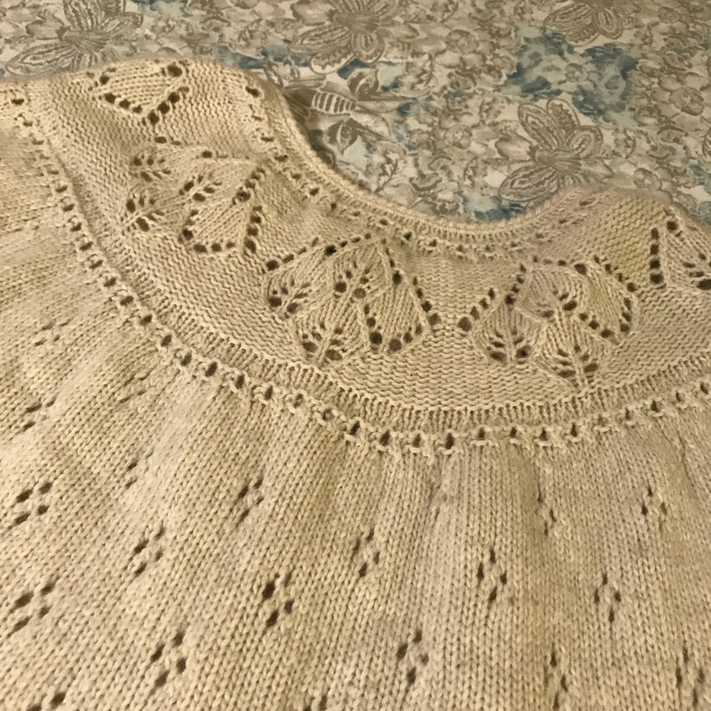 Cynthia Rowley Cape Sleeve Lace Knit Sweater - Picture 5 of 5