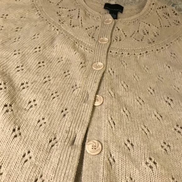 Cynthia Rowley Cape Sleeve Lace Knit Sweater - Picture 2 of 5