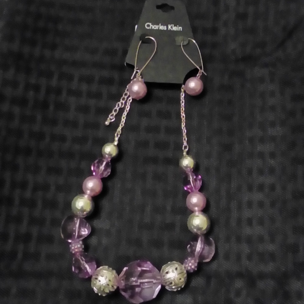 NWTCharles Klein Silver/Lilac Earring/Necklace Set