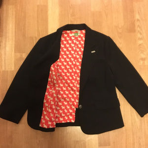 Anthro "Ett Twa" Blazer Elbow Patch Scotty Lining