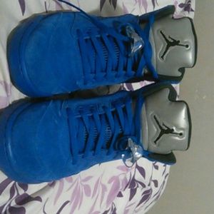 Jordan retro 5 blue suède