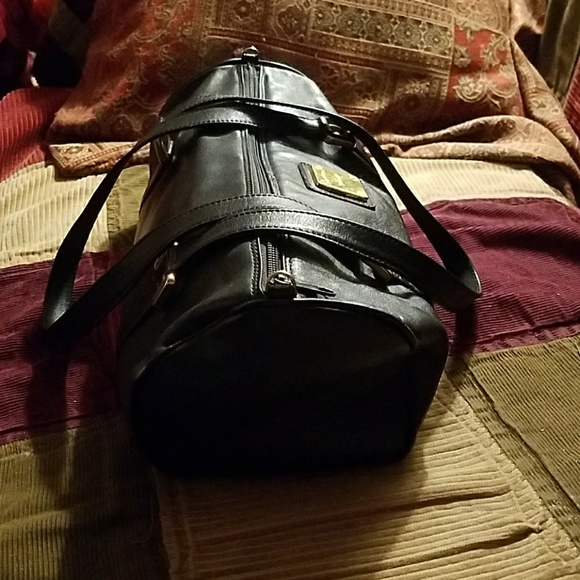 HCL black leather bag purse vintage handbag - Picture 3 of 8