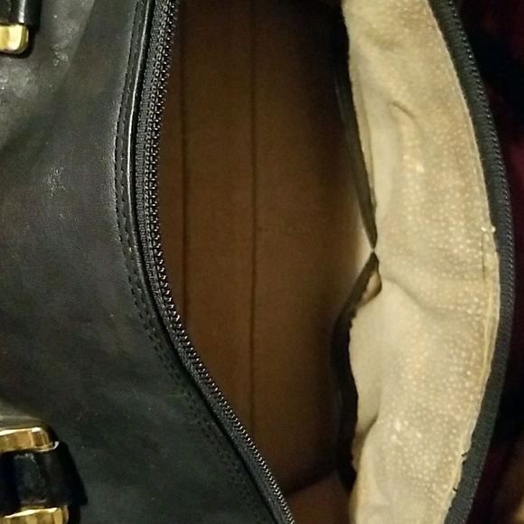 HCL black leather bag purse vintage handbag - Picture 5 of 8