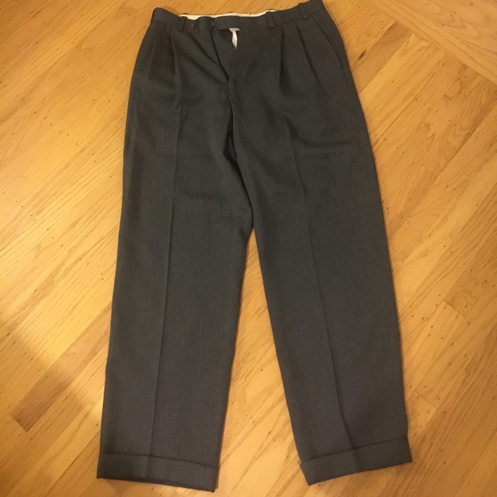 Zigoni men's light charcoal wool dress pants