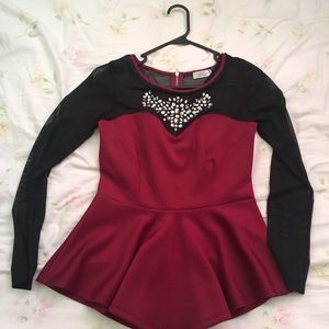 Long sleeve peplum top