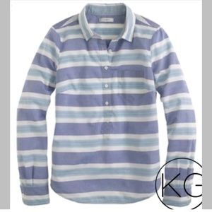 J.Crew Blue Multi Stripe Popover