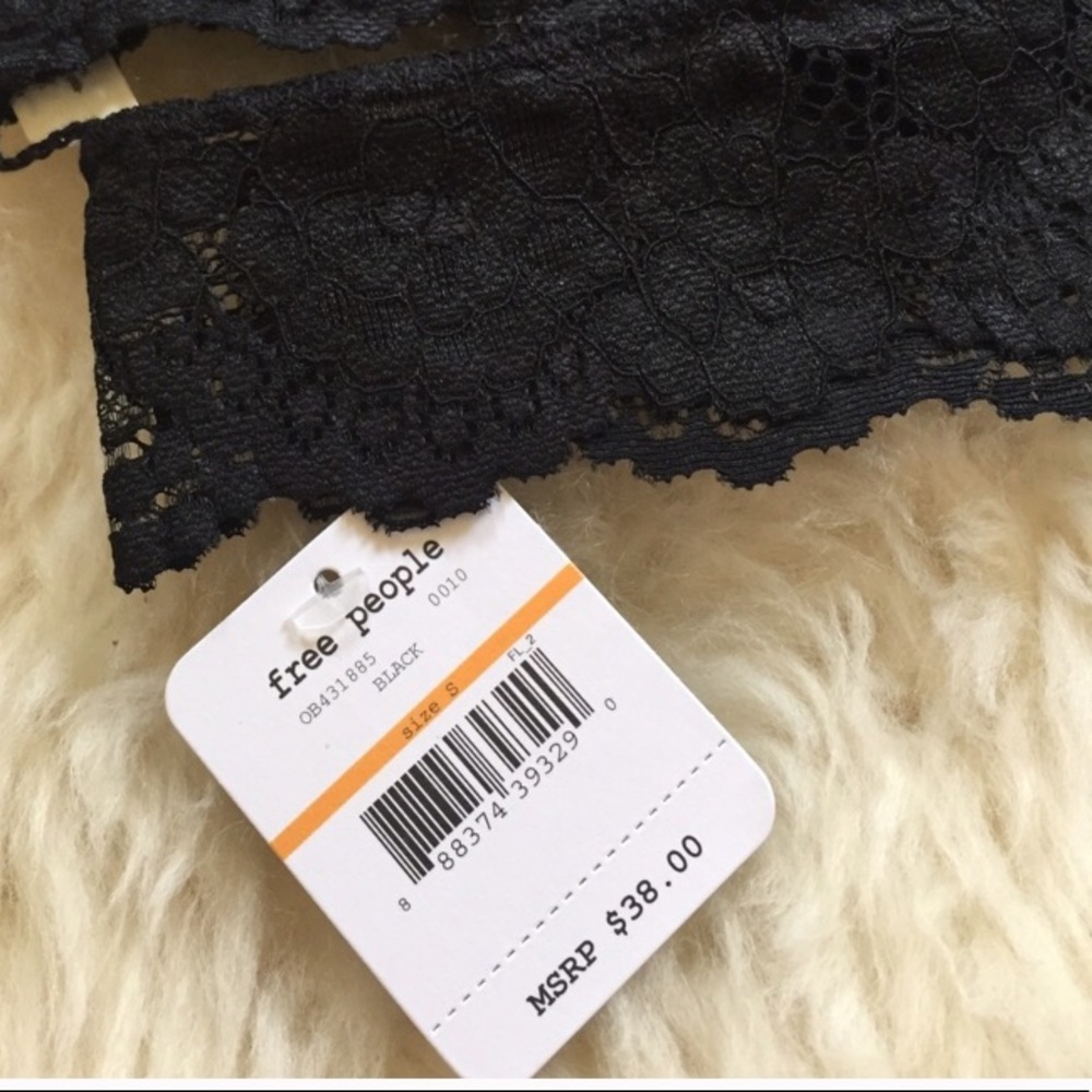 NWT Free People sexy lace bandeau bralette - black - Picture 3 of 8
