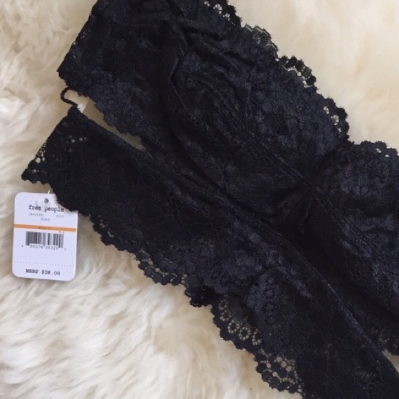 NWT Free People sexy lace bandeau bralette - black - Picture 4 of 8