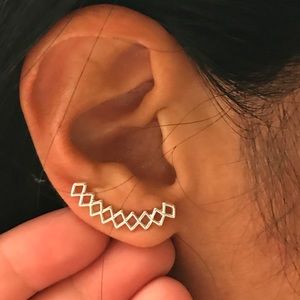 Silver Fashion geometric earrings 💙