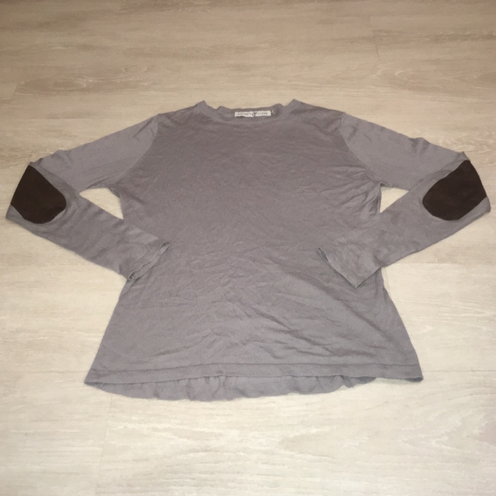 Soft gray long sleeved shirt with elbow patches