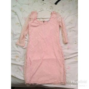 Fitted pink dress