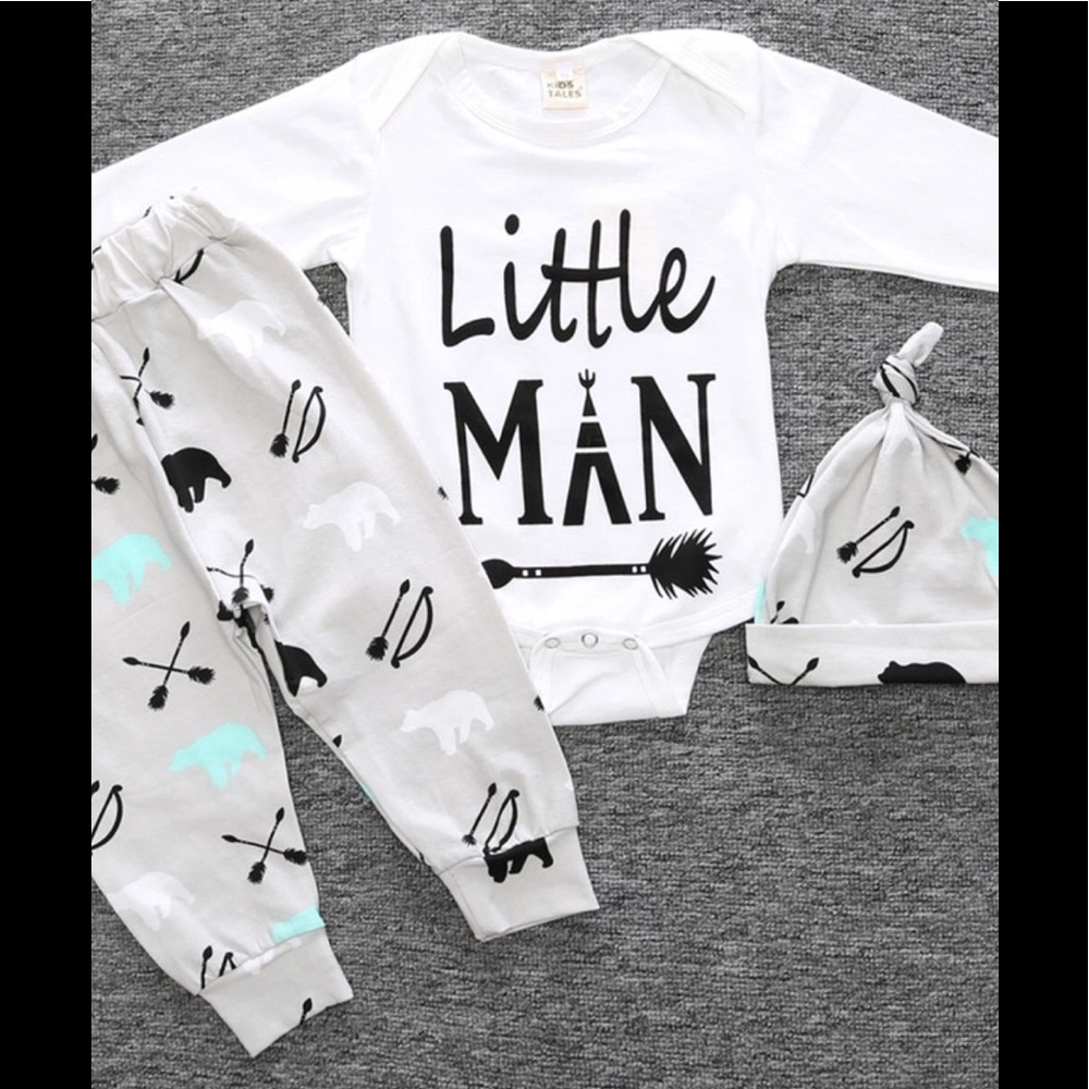 Baby Boy 3 pc "Little Man" Outfit