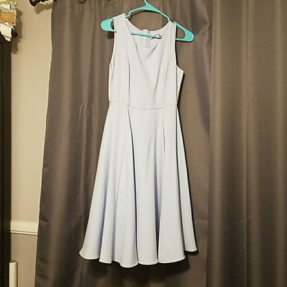 light blue fit and flare dress