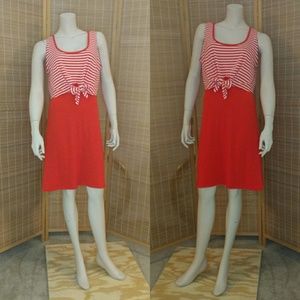 ND Stripe Bow Overlay Tie Dress