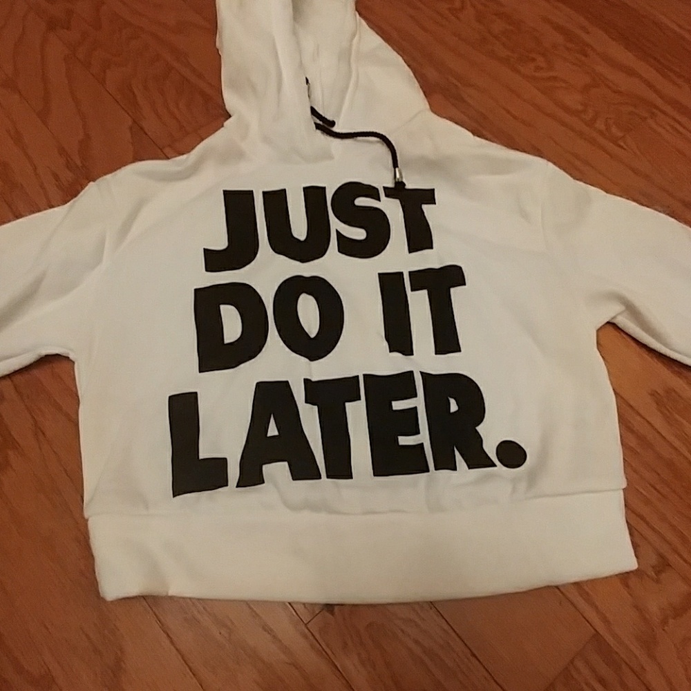 Just Do it Later Crop Hoodie