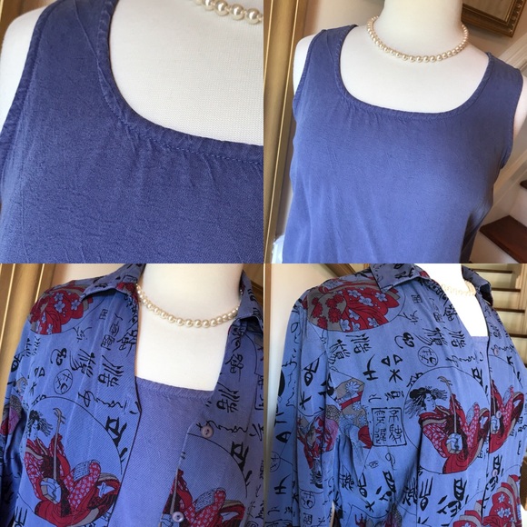 SALE Tianello Suzy Blouse/Crop Tank Top Set. NWOT - Picture 6 of 7