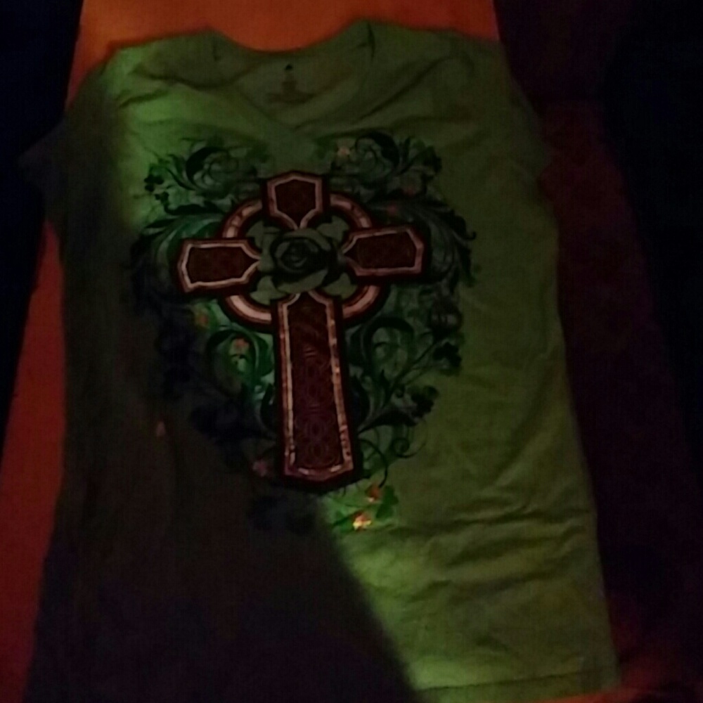 A green t - shirt