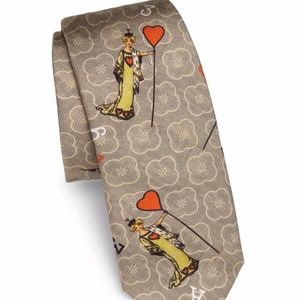 Dolce & Gabbana Card Fantasia Beige Silk Tie
